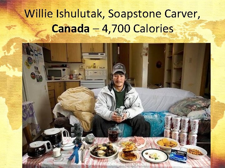 Willie Ishulutak, Soapstone Carver, Canada – 4, 700 Calories 