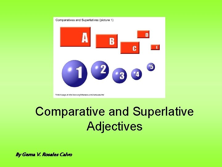 Comparative and Superlative Adjectives By Gema V. Rosales Calvo 