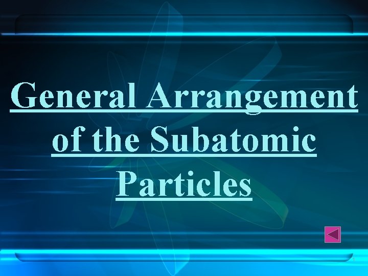 General Arrangement of the Subatomic Particles 1 