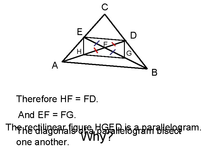 C E H F A D G B Therefore HF = FD. And EF