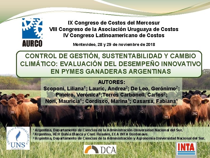 IX Congreso de Costos del Mercosur VIII Congreso de la Asociación Uruguaya de Costos