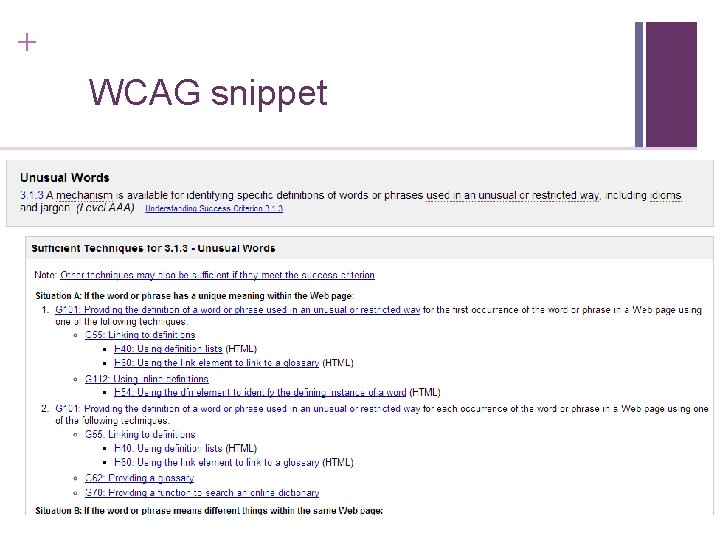 + WCAG snippet 