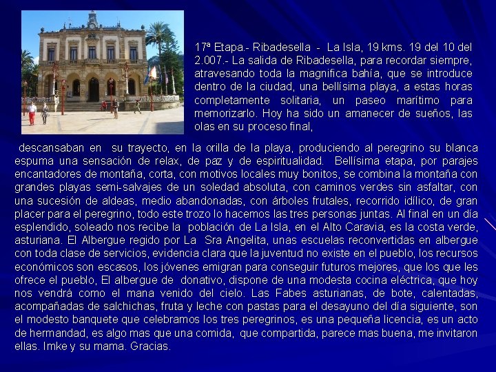 17ª Etapa. - Ribadesella - La Isla, 19 kms. 19 del 10 del 2.