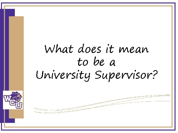 What does it mean to be a University Supervisor? 
