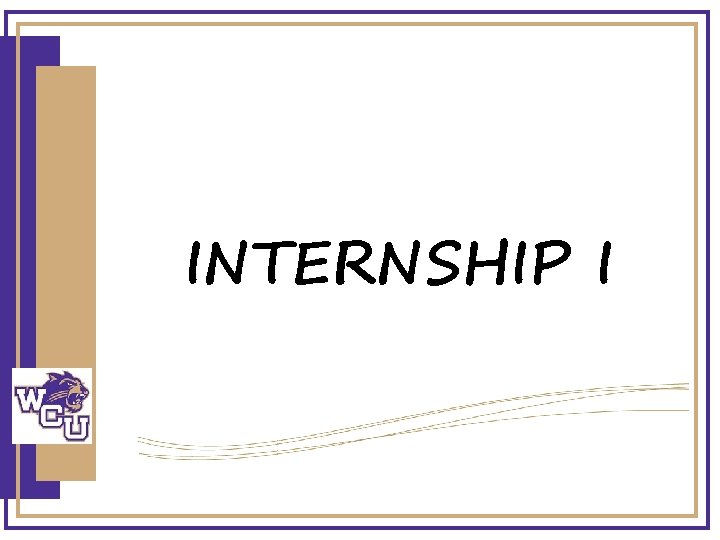 INTERNSHIP I 