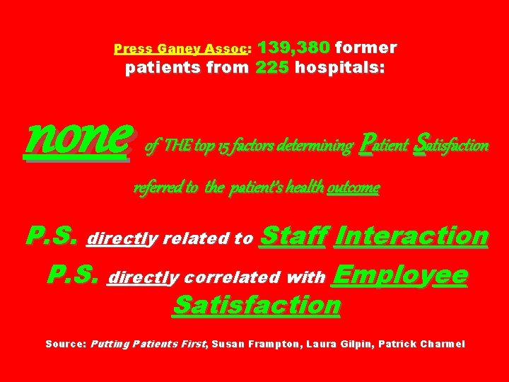 139, 380 former patients from 225 hospitals: Press Ganey Assoc: none of THE top