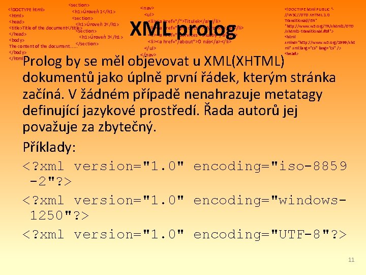 <section> <!DOCTYPE html> <h 1>Úroveň 1</h 1> <html> <section> <head> <h 1>Úroveň 2</h 1>