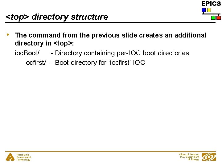<top> directory structure • The command from the previous slide creates an additional directory