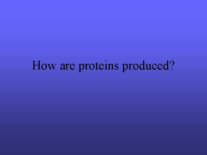 How are proteins produced Warm Up Describe DNA