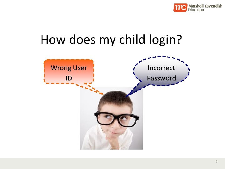 How does my child login? Wrong User ID Incorrect Password 3 