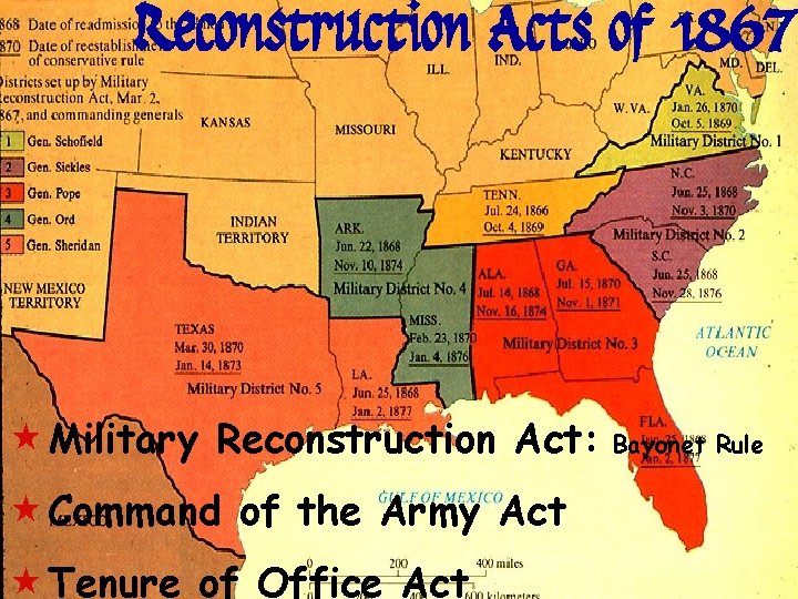 Reconstruction Acts of 1867 « Military Reconstruction Act: « Command of the Army Act