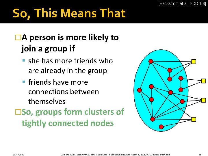 So, This Means That [Backstrom et al. KDD ‘ 06] �A person is more