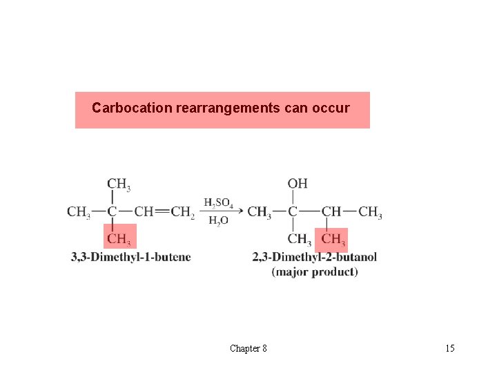 Carbocation rearrangements can occur Chapter 8 15 