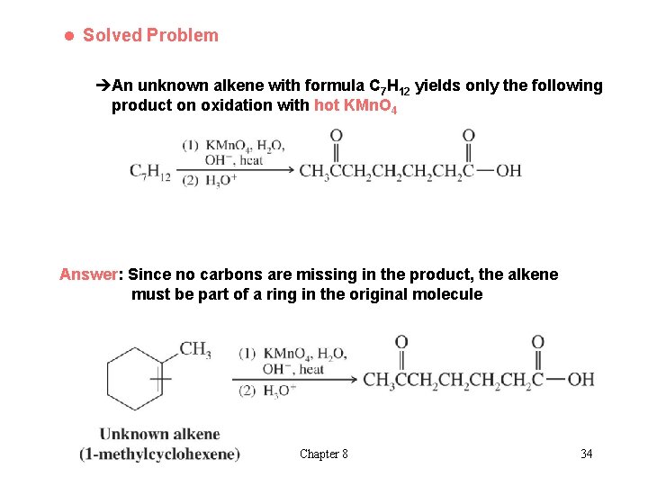 l Solved Problem èAn unknown alkene with formula C 7 H 12 yields only