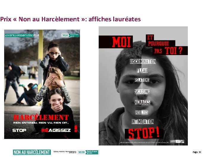 Prix « Non au Harcèlement » : affiches lauréates Page 32 