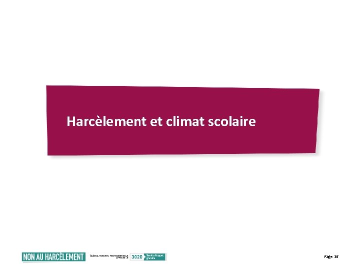 Harcèlement et climat scolaire Page 36 