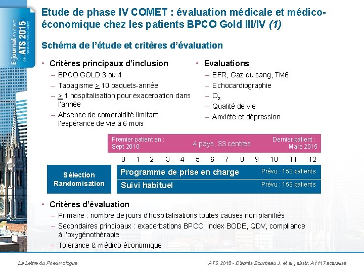 Etude de phase IV COMET : évaluation médicale et médicoéconomique chez les patients BPCO