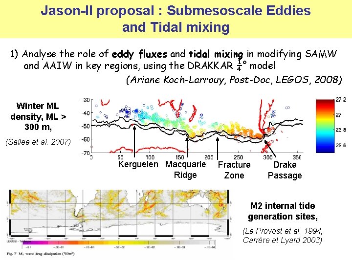 Jason-II proposal : Submesoscale Eddies and Tidal mixing 1) Analyse the role of eddy Jason-II proposal : Submesoscale Eddies and Tidal mixing 1) Analyse the role of eddy