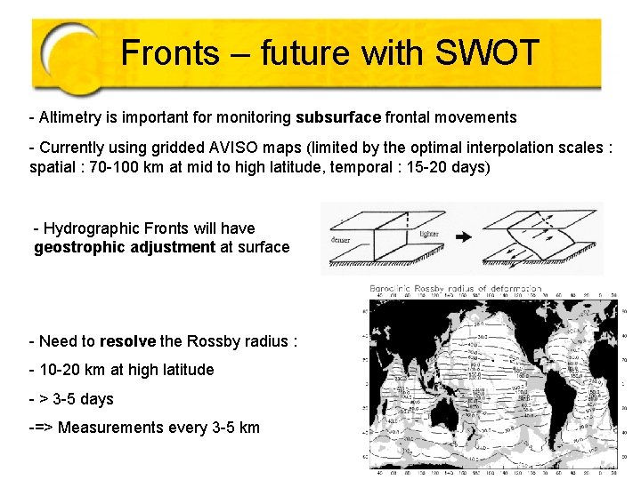 Fronts – future with SWOT - Altimetry is important for monitoring subsurface frontal movements Fronts – future with SWOT - Altimetry is important for monitoring subsurface frontal movements
