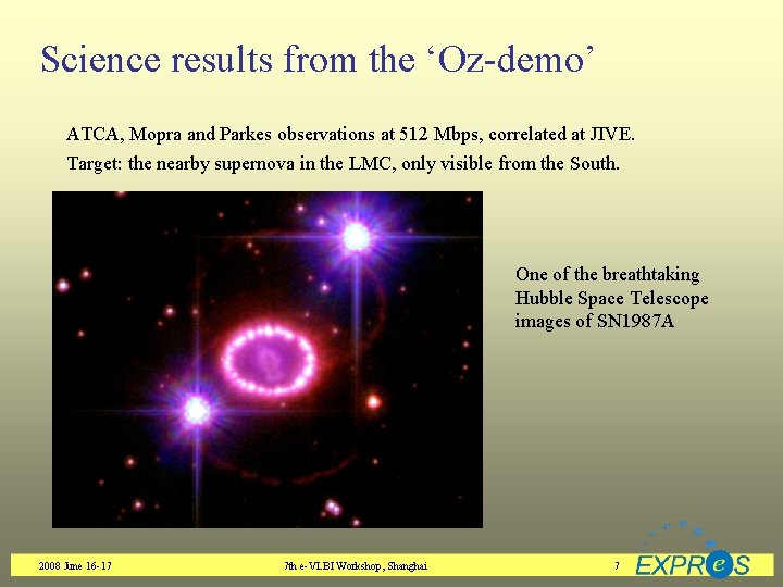 Science results from the ‘Oz-demo’ ATCA, Mopra and Parkes observations at 512 Mbps, correlated
