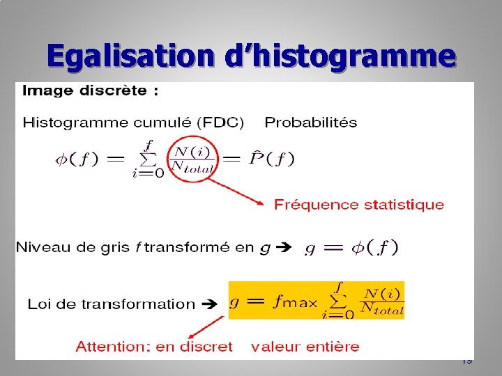 Egalisation d’histogramme 19 