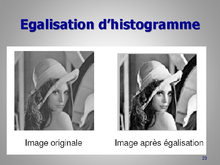 Egalisation d’histogramme 23 