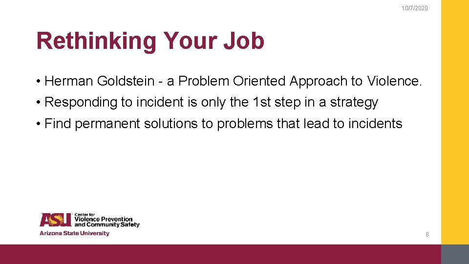 10/7/2020 Rethinking Your Job • Herman Goldstein - a Problem Oriented Approach to Violence.