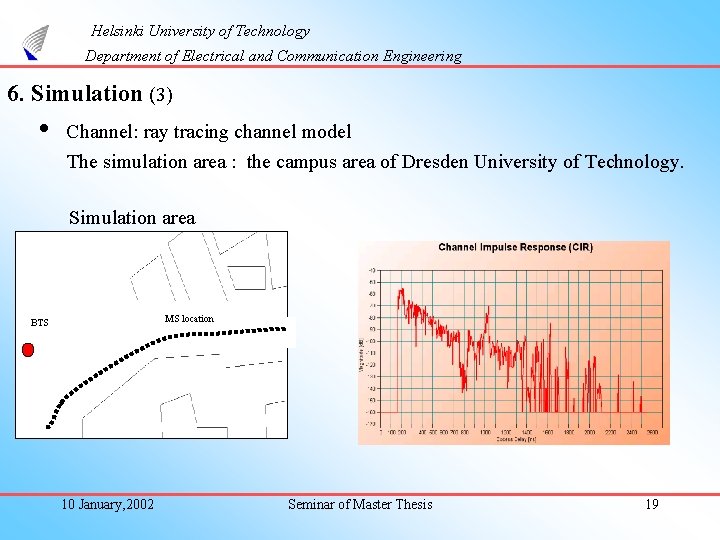 Helsinki University of Technology Department of Electrical and Communication Engineering 6. Simulation (3) •