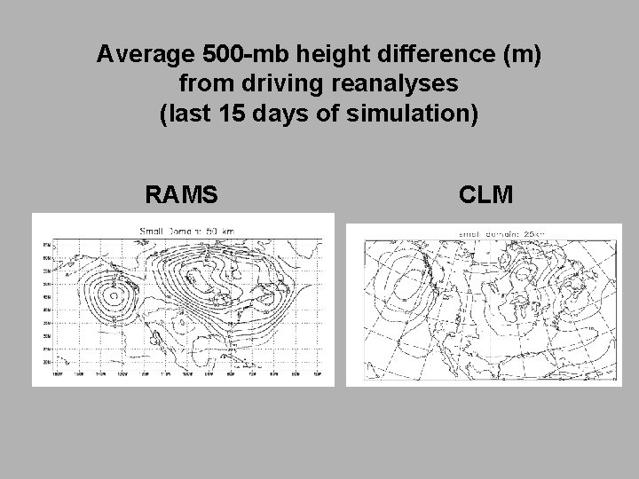 Average 500 -mb height difference (m) from driving reanalyses (last 15 days of simulation)