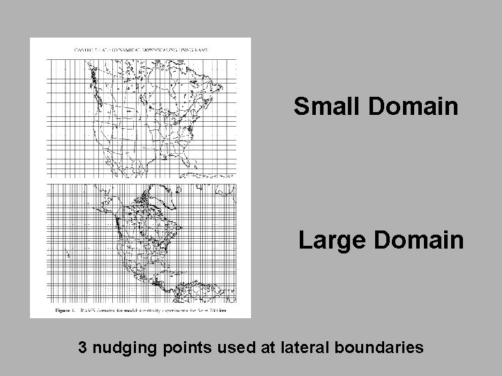 Small Domain Large Domain 3 nudging points used at lateral boundaries 