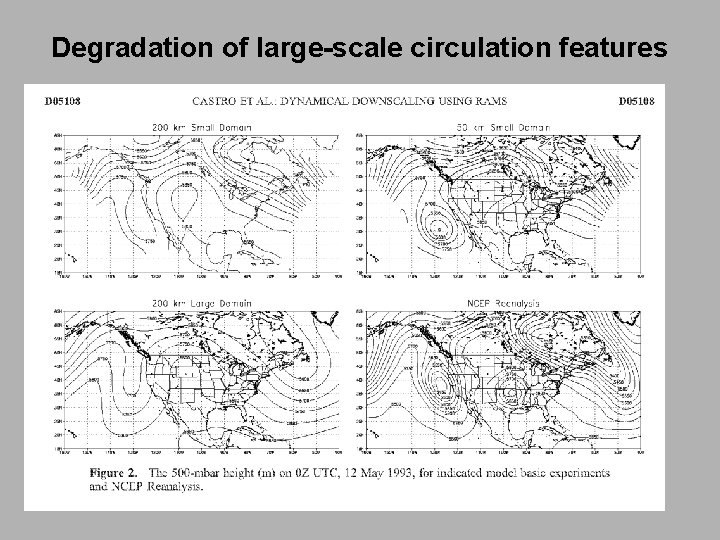 Degradation of large-scale circulation features 
