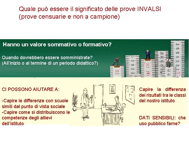 Quale può essere il significato delle prove INVALSI (prove censuarie e non a campione)