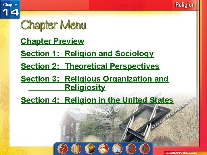 Chapter Preview Section 1: Religion and Sociology Section 2: Theoretical Perspectives Section 3: Religious