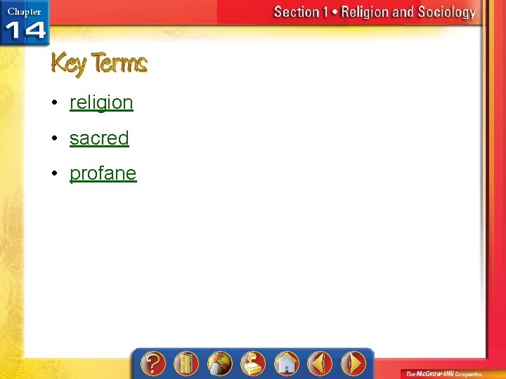  • religion • sacred • profane 