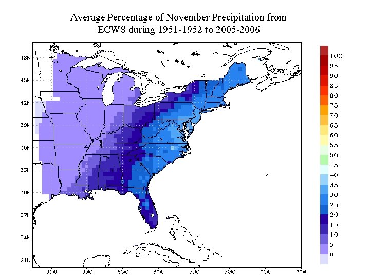 Average Percentage of November Precipitation from ECWS during 1951 -1952 to 2005 -2006 