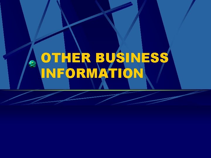 OTHER BUSINESS INFORMATION 