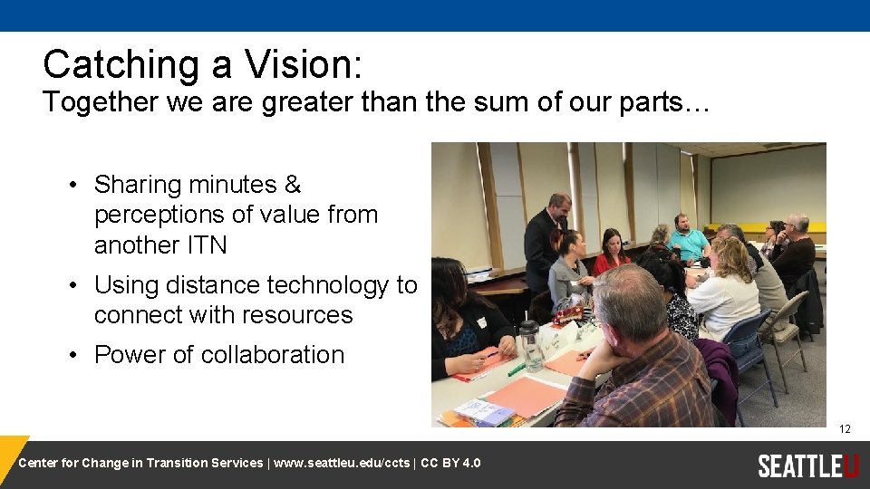 Catching a Vision: Together we are greater than the sum of our parts… •