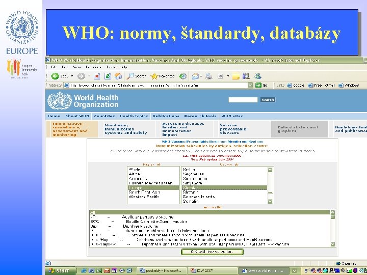 Child and Adolescent Health and Development WHO: normy, štandardy, databázy 