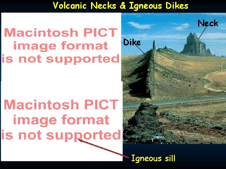 Volcanic Necks & Igneous Dikes Neck Dike igneous Igneous sill 