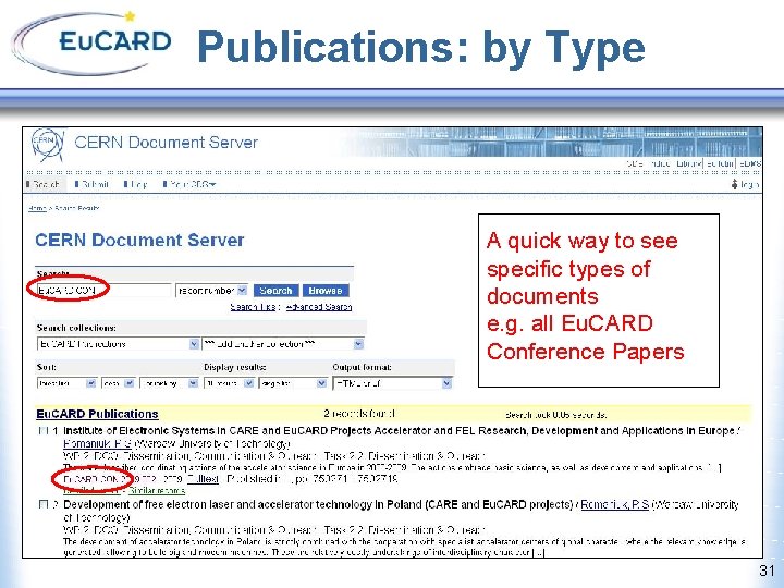 Publications: by Type A quick way to see specific types of documents e. g.