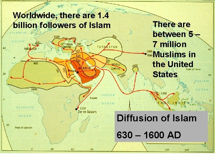 Worldwide, there are 1. 4 billion followers of Islam There are between 5 –