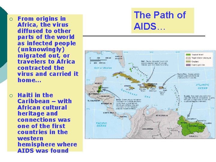 ¡ From origins in Africa, the virus diffused to other parts of the world