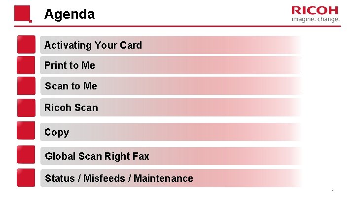 Agenda Activating Your Card Print to Me Scan to Me Ricoh Scan Copy Global