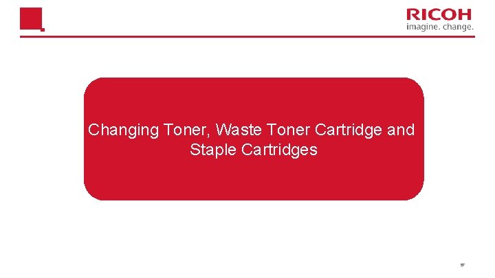 Changing Toner, Waste Toner Cartridge and Staple Cartridges 57 