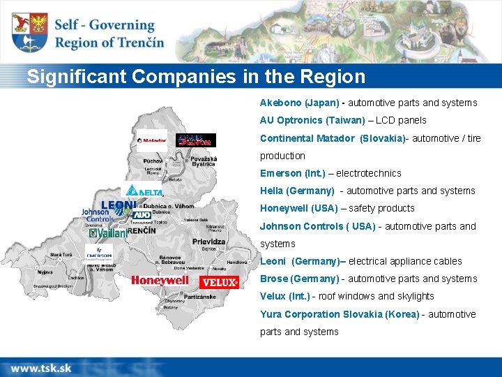 Significant Companies in the Region Akebono (Japan) - automotive parts and systems AU Optronics