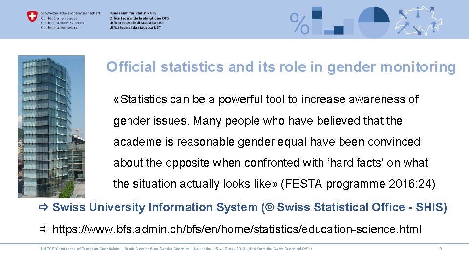 Official statistics and its role in gender monitoring «Statistics can be a powerful tool