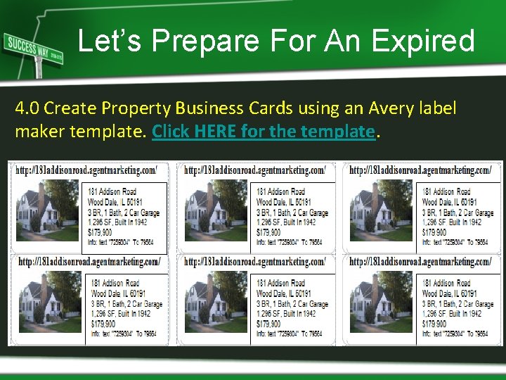 Let’s Prepare For An Expired 4. 0 Create Property Business Cards using an Avery