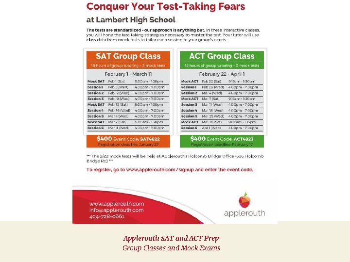 Applerouth SAT and ACT Prep Group Classes and Mock Exams 