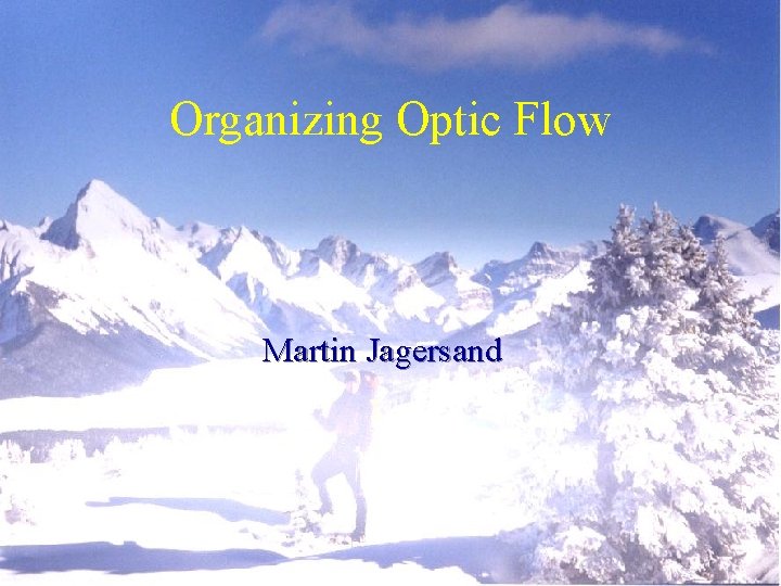 Organizing Optic Flow Martin Jagersand 