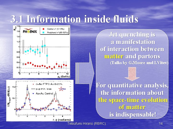 3. 1 Information inside fluids Jet quenching is a manifestation of interaction between matter